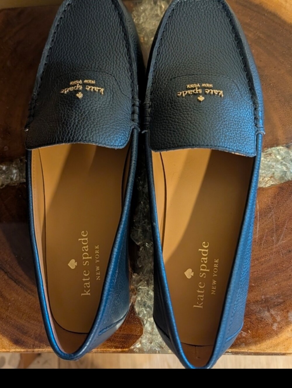 Kate Spade Briar Loafers in Navy Blue Pebbled Leather sz 8.5 - Picture 8 of 11